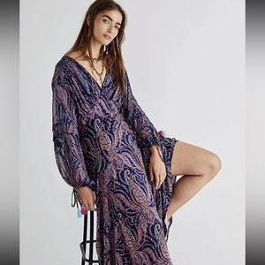 Free People Mirage Maxi Dress Size 2 Navy/Marine Blue NWT